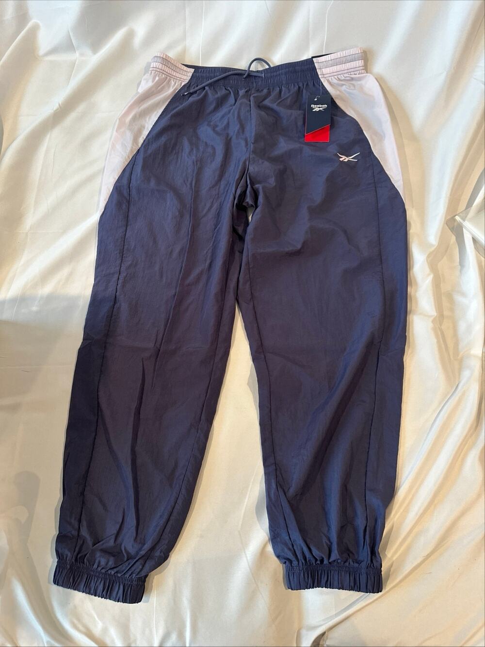 Reebok relaxed, windbreaker, pants, dark purple, and whiteXL